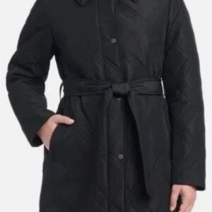 Jones New York Black Quilted Puffer Coat NWT
